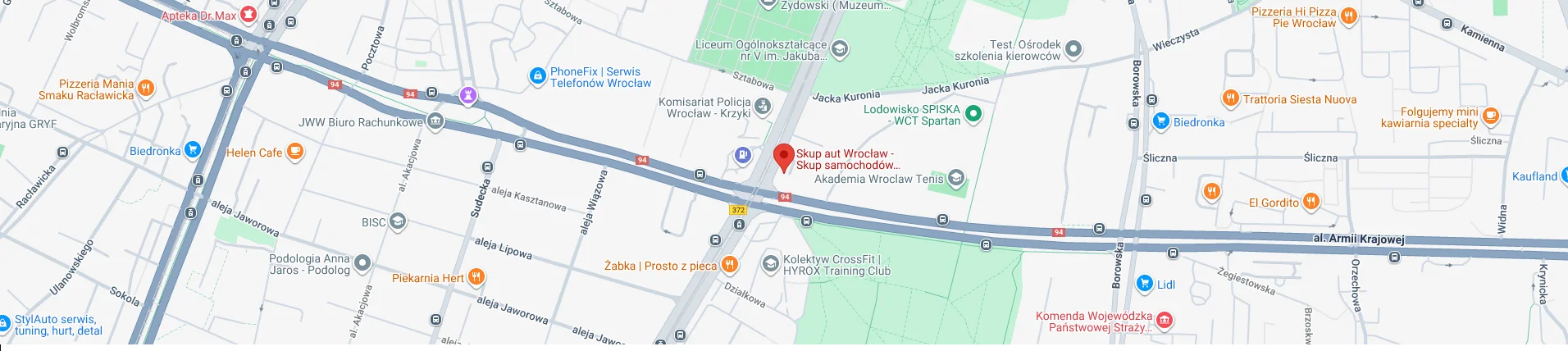 Podgląd lokalizacji firmy na mapie